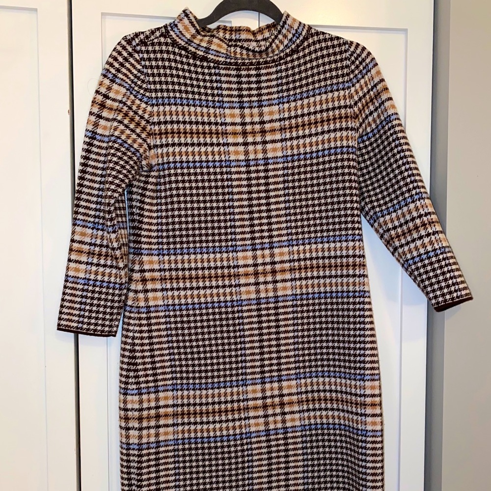 Ann Taylor Plaid Sweater Dress